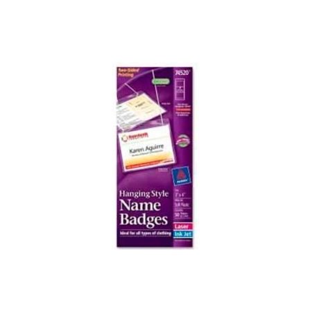 AVERY Avery® Hanging Style Name Badges, 3" x 4", Clear, 50/Box 74520